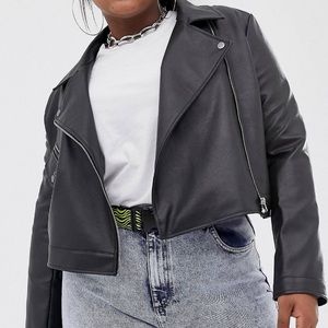 Cropped Leather Jacket (faux)